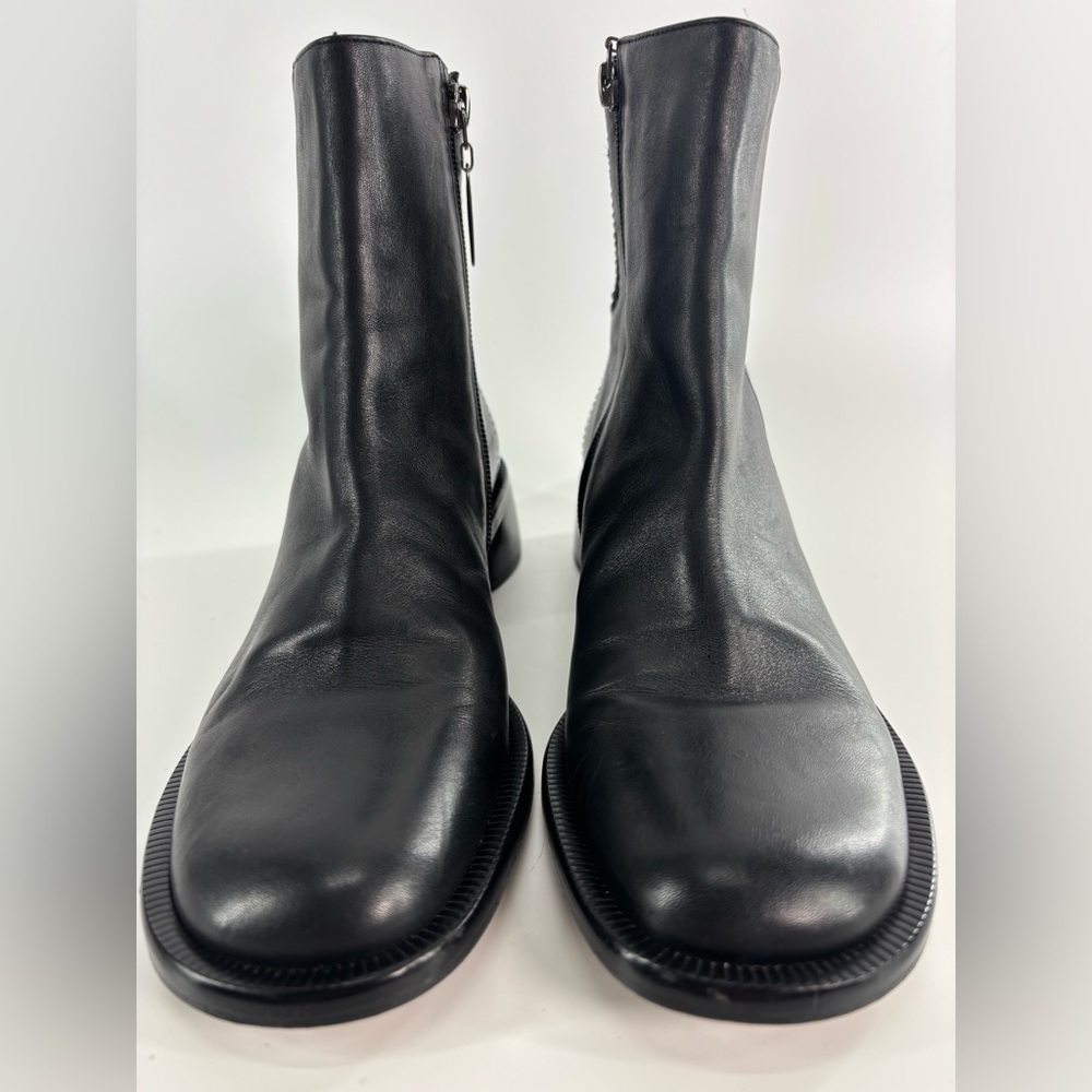 The Sak black leather Chelsea boot 8 chunky block heel crochet detail - Picture 15 of 15